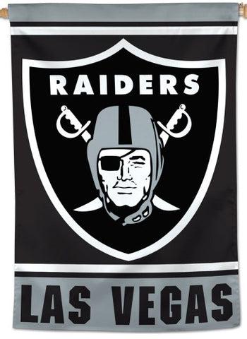 Las Vegas Raiders Official NFL Team Logo and Script Style Team Wall BANNER - Wincraft