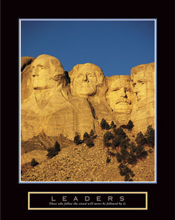 Mount Rushmore "Leaders" Motivational Poster - Front Line