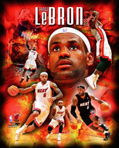 LeBron James "Inferno" Miami Heat Premium 16x20 Poster Print - Photofile
