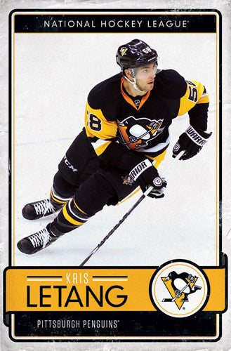 Kris Letang "Throwback" Pittsburgh Penguins Official NHL Hockey Poster - Trends 2017