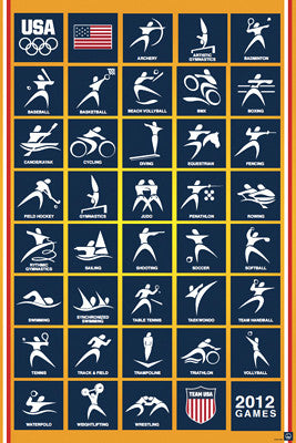 London 2012 Olympics Team USA Sport Pictograms - Pyramid America