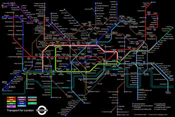 London Underground Official Subway Train Map - Pyramid (UK)
