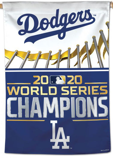 Los Angeles Dodgers 2020 World Series Champions Premium 28x40 Wall Banner - Wincraft
