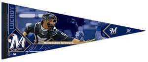 Jonathan Lucroy "Signature" Milwaukee Brewers Premium Felt Collector's Pennant (LE /2012)