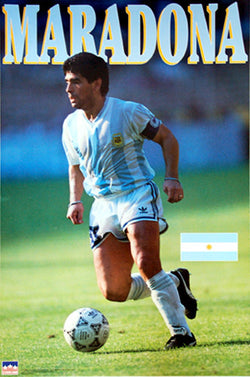 Diego Maradona Argentina Soccer Action Poster (World Cup 1990) - Starline