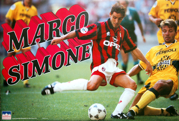 Marco Simone "Classic Action" A.C. Milan Serie A Football Action Poster - Starline1997