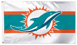 Miami Dolphins Stripe-on-White-Style Official NFL Football DELUXE 3'x5' Flag - Wincraft