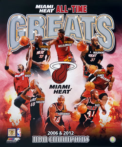 Miami Heat All-Time Greats (8 Legends, 2 NBA Championships) Premium Poster Print - Photofile
