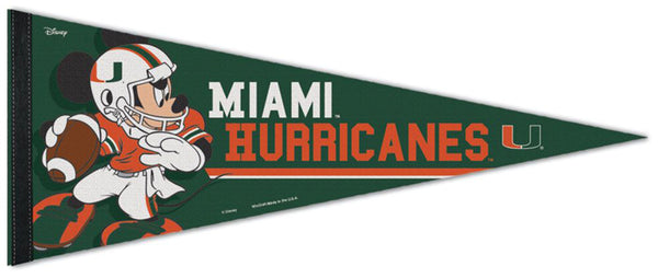 Miami Hurricanes "Mickey QB Gunslinger" Official NCAA/Disney Premium Felt Pennant - Wincraft