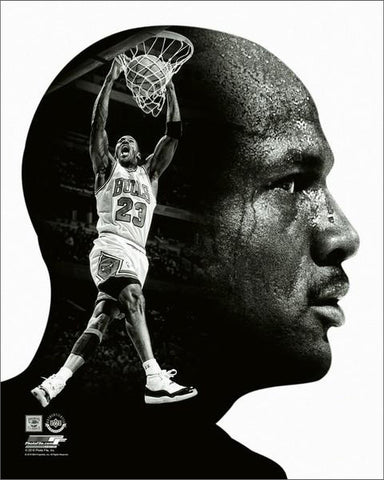 Michael Jordan "Pro File" Chicago Bulls Premium Black-and-White Classic Poster Print - Photofile