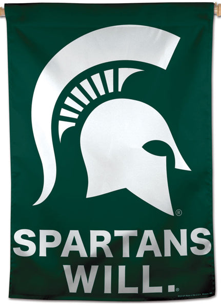 Michigan State Spartans "Will" Official NCAA Team Logo Premium 28x40 Wall Banner - Wincraft