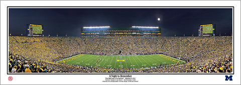 Michigan Stadium "Night to Remember" (9/10/2011) Wolverines Poster Print - Everlasting Images