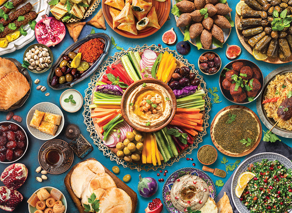 Middle Eastern Mediterranean Cuisine Food Table Kitchen Restaurant Poster - Eurographics