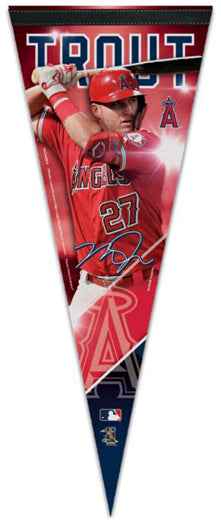Mike Trout "Signature Series" LA Angels Official MLB Premium Felt Pennant - Wincraft