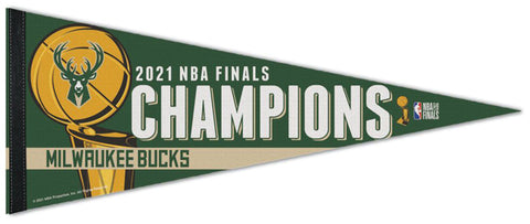 Milwaukee Bucks 2021 NBA Champions Official Premium Felt Commemorative Pennant - Wincraft