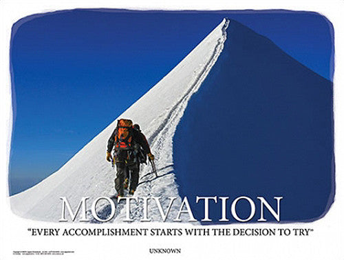 Mountain Climbing "Motivation" Inspirational Poster - Jaguar