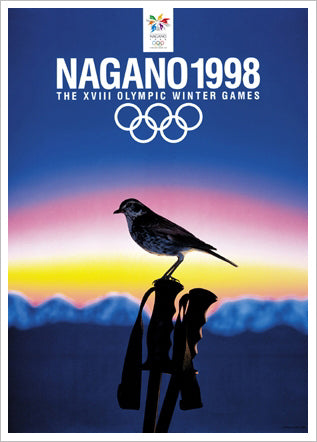 *B/O SHIPS JULY 2023* Nagano 1998 Winter Olympic Games Official Poster Reproduction - Olympic Museum