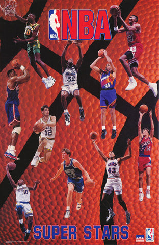 NBA Superstars 1993-94 Poster (Shaq, Ewing, Kemp, Pippen, Barkley, ++) - Starline