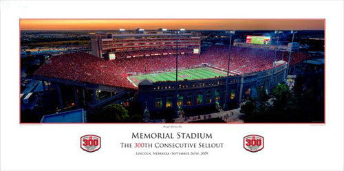 Nebraska Huskers 300th Sellout Commemorative Print - Rick Anderson 2009