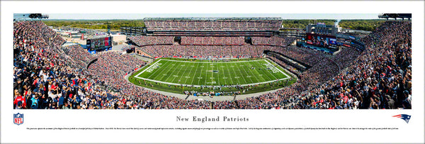 New England Patriots Gillette Stadium Gameday Panoramic Poster Print - Blakeway 2017