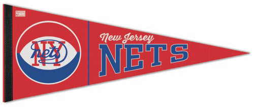 New York New Jersey Nets Retro-1970s-Style ABA/NBA Basketball Premium Felt Pennant - Wincraft