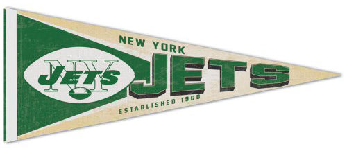 New York Jets NFL Retro 1960s AFL-Style Premium Felt Collector's Pennant - Wincraft