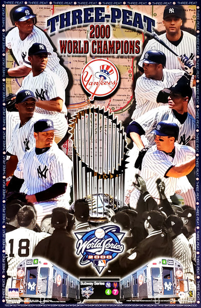 New York Yankees 2000 World Series Champions "Three-Peat" Commemorative Poster- Starline