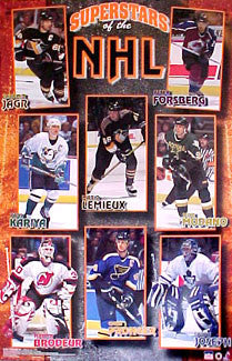 NHL Hockey Superstars 2001 Poster (Lemieux, Brodeur, Forsberg, Modano +) - Starline