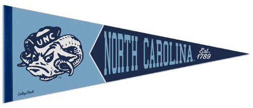 North Carolina Tar Heels "Est. 1789" Retro College Vault Style Premium Felt Collector's Pennant - Wincraft