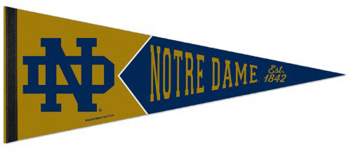 Notre Dame Fighting Irish College Vault 1950s-Style Official NCAA Team Logo Premium Felt Pennant - Wincraft