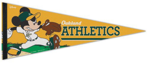 Oakland A's "Mickey Mouse Flamethrower" Official MLB/Disney Premium Felt Pennant - Wincraft