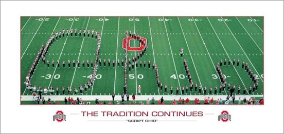 Ohio State Buckeyes "Script Ohio" (Marching Band) Premium Poster Print - Rick Anderson