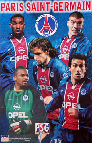 Paris Saint-Germain "Five Stars" Poster (Simone, Lama, Okocha, Robert) - Starline1999