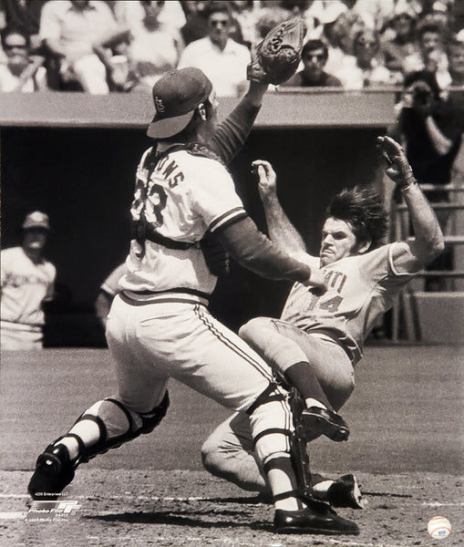 Pete Rose "Play at the Plate" (c.1975) Cincinnati Reds Premium Poster Print - Photofile