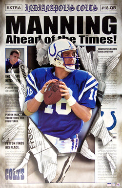 Peyton Manning "Ahead of the Times" Indianapolis Colts QB Action Poster (2001) - Starline