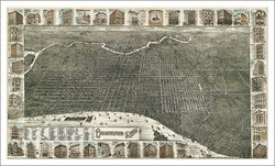 Philadelphia, Pennsylvania 1885 Classic Aerial Map Premium Poster Print (Burk and McFetridge)