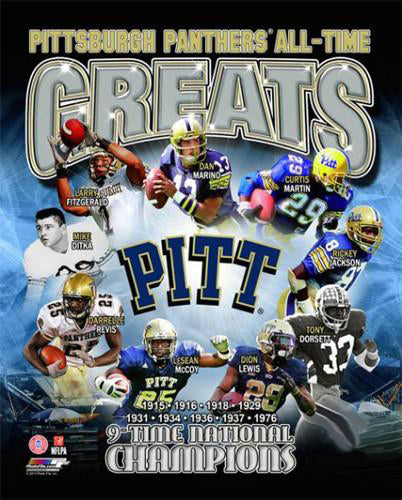 Pitt Panthers All-Time Greats (9 Legends, 9 Championships) Premium Poster Print - Photofile