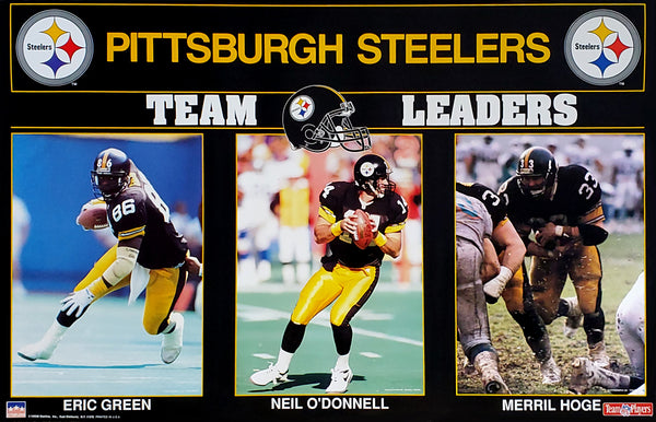 Pittsburgh Steelers "Team Leaders 1992" Poster (Eric Green, O'Donnell, Merril Hoge) - Starline