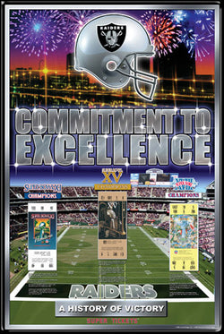 Oakland/L.A. Raiders "History of Victory" Super Bowl Champs Poster - Action Images