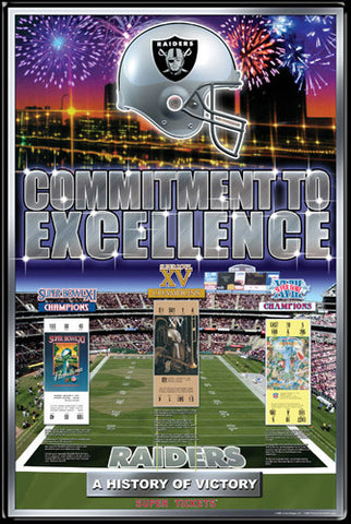 Oakland/L.A. Raiders "History of Victory" Super Bowl Champs Poster - Action Images
