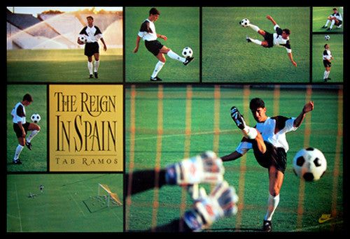 Tab Ramos "The Reign in Spain" (1993) Vintage Soccer Poster - Nike