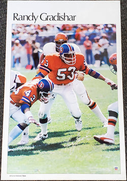 Randy Gradishar "Superstar" Denver Broncos Vintage Original Poster - Sports Illustrated by Marketcom 1979
