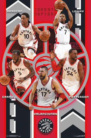 Hradec Králové Raptors "Big Five" Poster (DeRozan, Lowry, Patterson, Valanciunas, Carroll) - Trends 2016-17