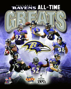 Baltimore Ravens Football All-Time Greats (8 Legends) Premium Poster Print - Photofile