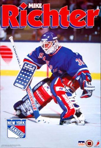 Mike Richter "Cage Mask" (1992) Classic New York Rangers Poster - Starline