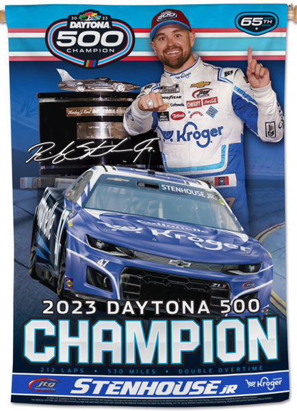 Ricky Stenhouse Jr. 2023 Daytona 500 Champion Commemorative NASCAR 28x40 Vertical Banner - Wincraft