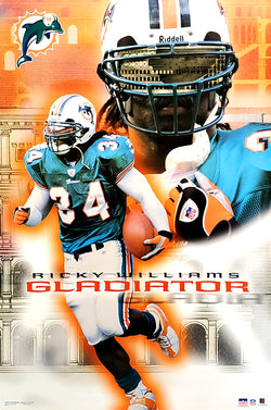 Ricky Williams "Gladiator" Miami Dolphins Poster - Starline 2002