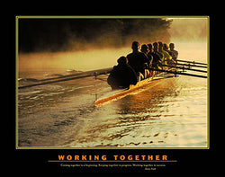 Rowing "Working Together" (8-Man Sculls) Motivational Poster - Eurographics