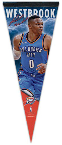 Russell Westbrook "Signature Series" Oklahoma City Thunder Premium Felt Collector's PENNANT - Wincraft 2017