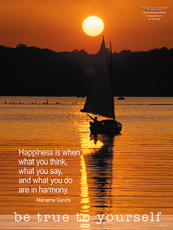 Sailing "Be True To Yourself/Happiness" Motivational Inspirational Poster - Jaguar
